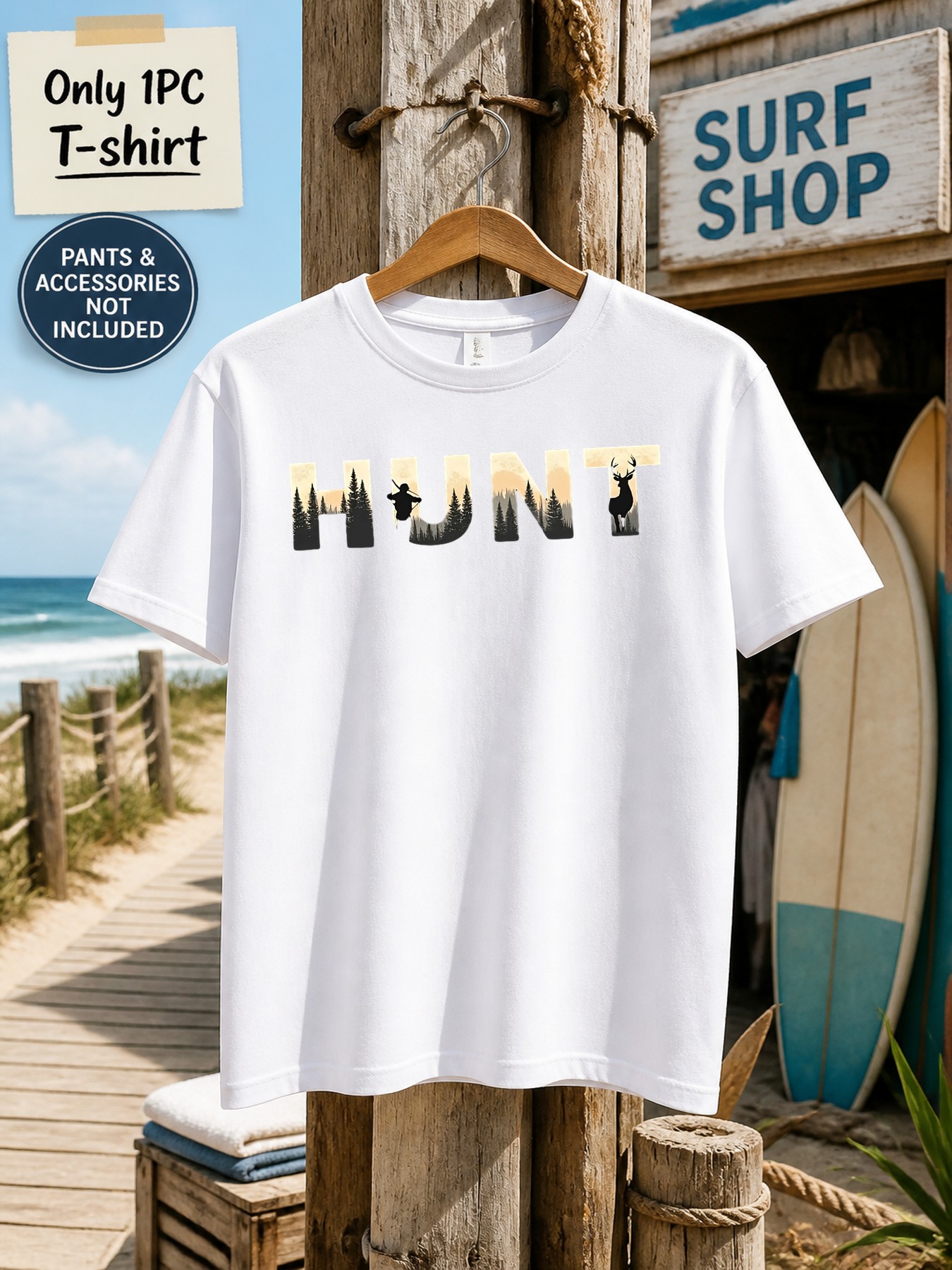 1pc Men'S Graphic T-Shirt Hunt - đánh giá và giá Outdoor Hunting Graphic Tees
